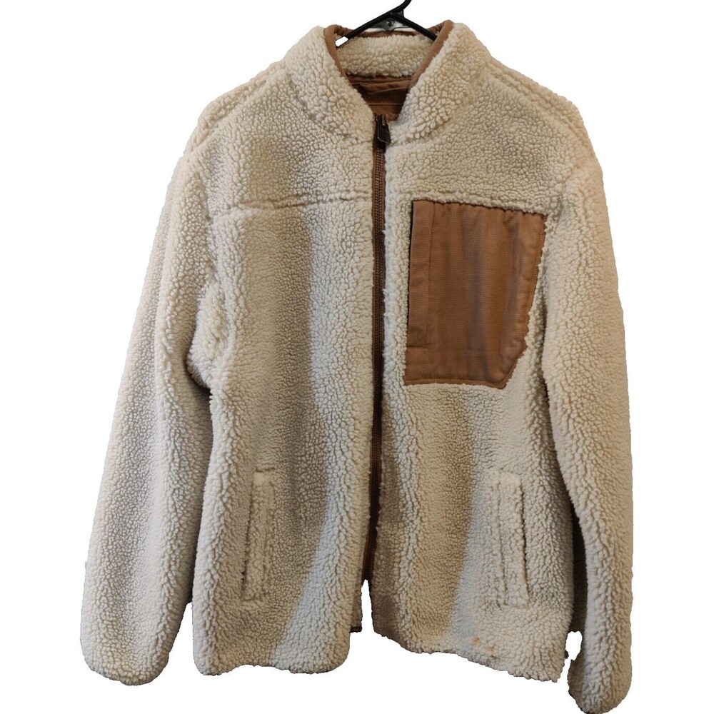 Men's Duluth Trading Company Faux Fur  Sherpa Jacket Full Zip Size Medium